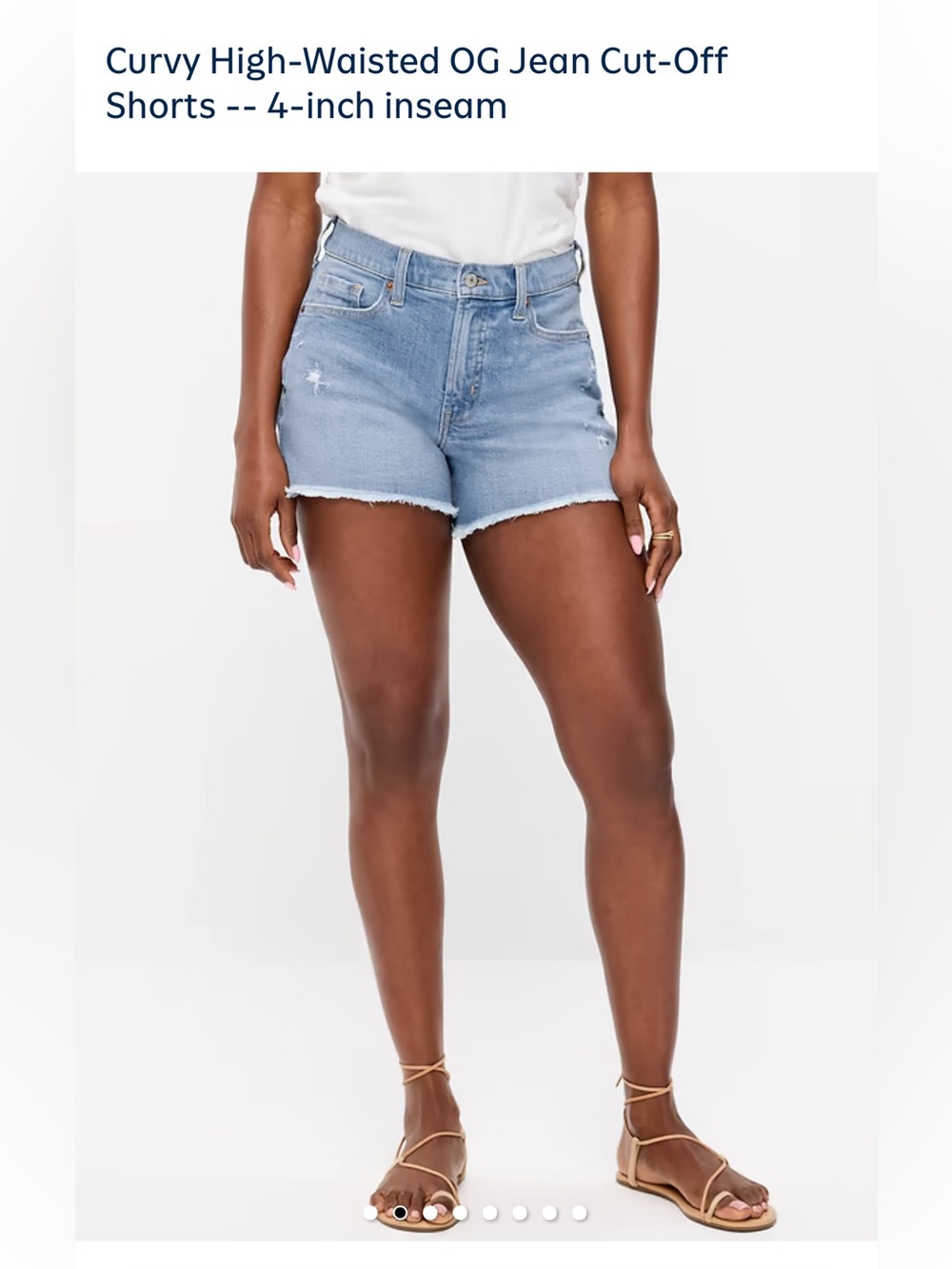 NWT Old Navy Curvy High Waisted OG Cut Off Shorts 4 inch inseam Sz 8